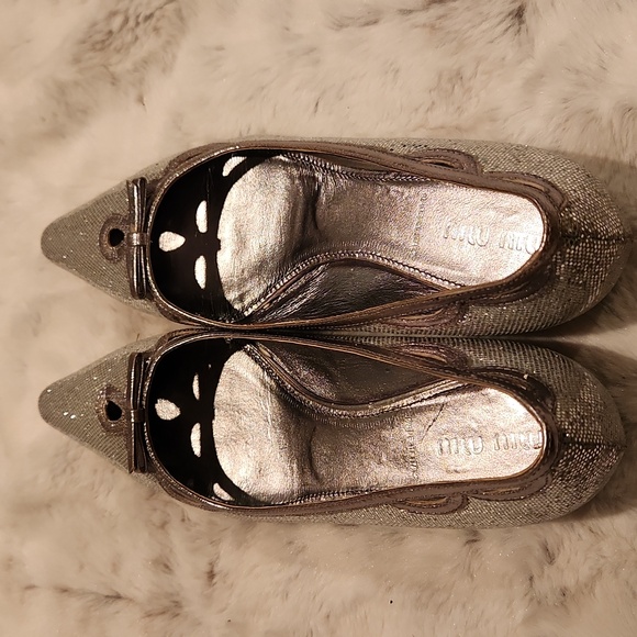 Miu Miu Pointed Toe Ballet Flats - Picture 7 of 10